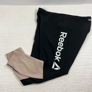 Reebok colorblock activewear leggings, black/pink; Size XXL
